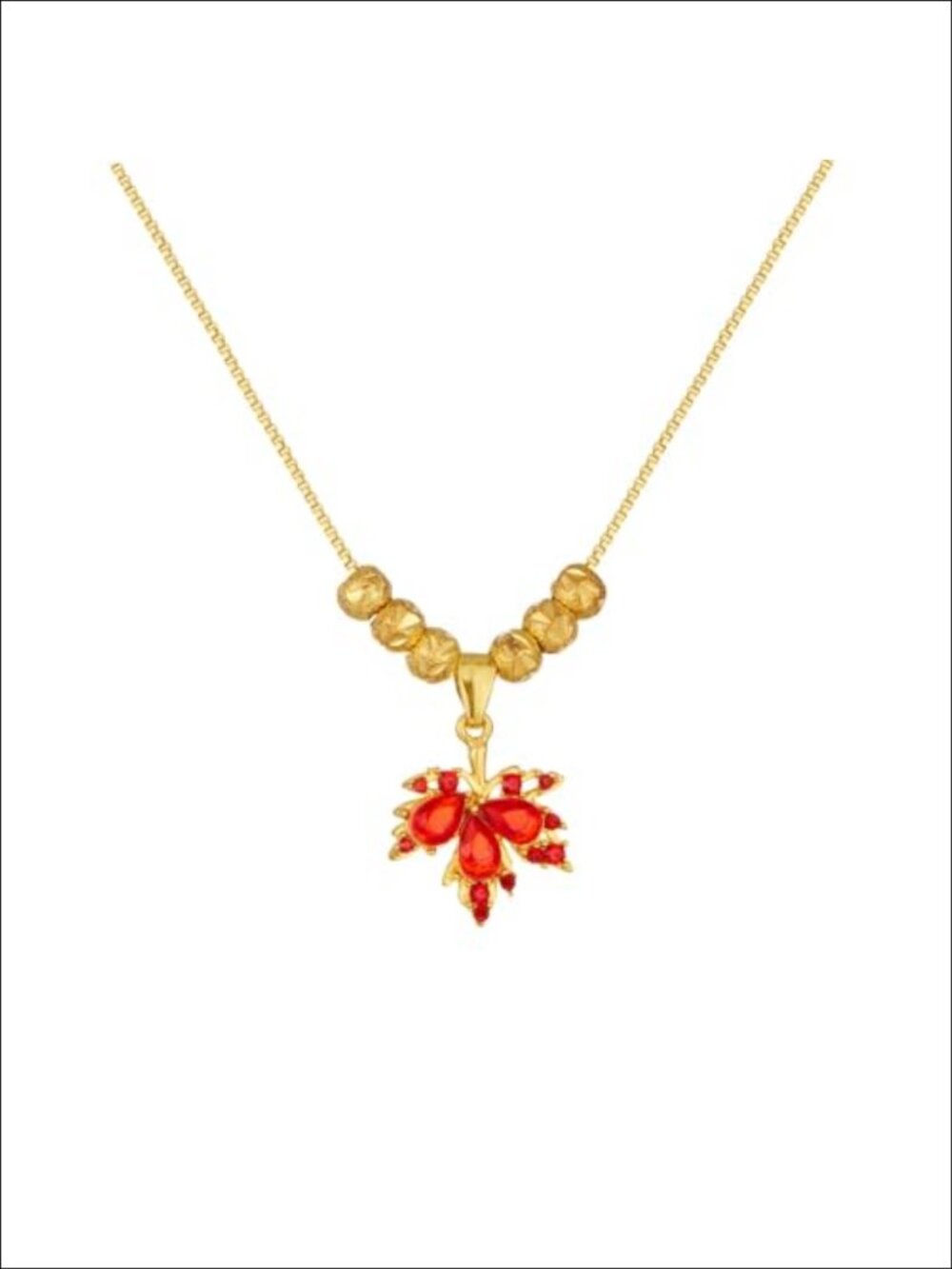 Crystal Maple Leaf Pendant Necklace Gold Plated Chain Charm Jewelry Gift